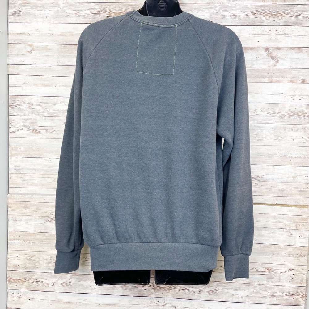 AVIATOR NATION Rainbow Embroidered Charcoal Gray Pullover Sweatshirt - Picture 7 of 10